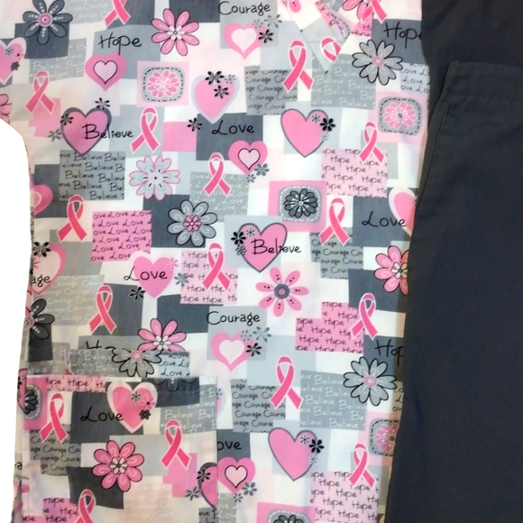 Cancer awareness scrub set - Picture 2 of 2